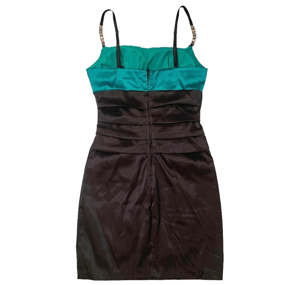 Color Block Satin Mini Dress - Picture 3 of 3
